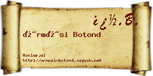 Ürmösi Botond névjegykártya